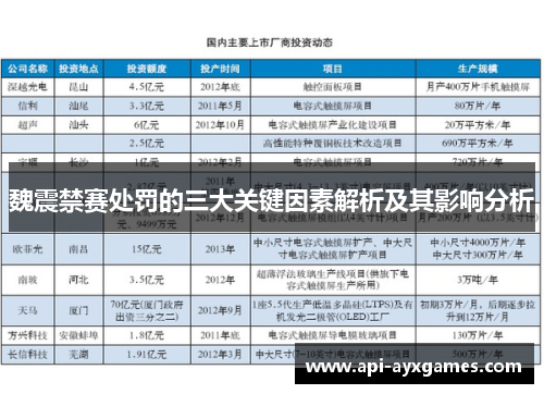魏震禁赛处罚的三大关键因素解析及其影响分析